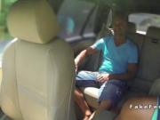 Busty fat cab driver bangs in public