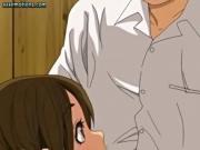 Hentai cutie in uniform gives oral