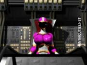 3D hentai babe in costume strips for you