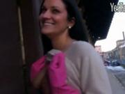 Brunette amateur slut anal fuck for cash