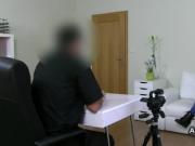 Fake agent shooting casting with amateur