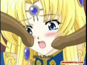 Hentai Princess with bigtits gets tentacles poked all h