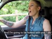 Lesbian wrestler licked in female fake taxi