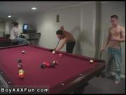 Gay movie of An virginal game of pool, all of a sudden