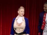 Busty pornstar fucks big black cock