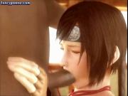 Passionate anime licks black dick