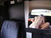 Lesbian action in taxi off the road