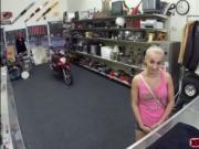 Desperate teen Sadie Leigh fucks the pawn owner for bus