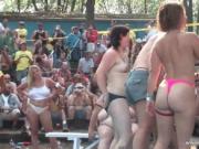 Large party public becomes really skanky when girls get