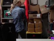 Blonde teen blows and gets banged for stealing