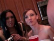 Teen party sex bombs flashing big boobs and eating dick