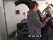 Female fake taxi driver bangs in garage