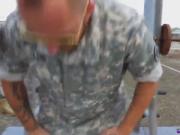 Young navy guy fucked for first time and military strai
