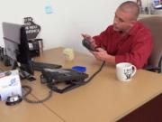 Bored gay coworkers are having some hot anal action on