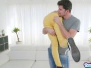 Little miss blonde fed with a huge cock and she got a m