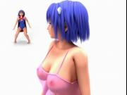 Big titted 3D anime chick sit on a guys face