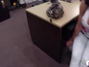 Busty latina pawns her muff and drilled with pawnkeeper