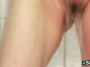 Redhead Gets Wet In The Shower