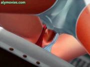 Sweet animated girl gives blowjob