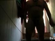 Chubby gay dude sucks stiff cock and gets pounded up hi