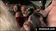 Party sluts share the stripper\\\'s dick
