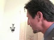 Amazing hot brunette babe Lily Carter sucking big fat c