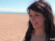 Busty brunette whore goes crazy rubbing a cock on her h