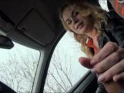 Euro slut Nishe drilled in the backseat of strangers ca