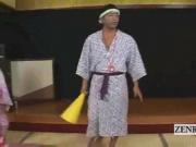 Subtitles CFNM crazy Japanese blindfolded blowjobs game