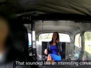 British busty amateur blowjob in fake taxi