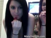 Nasty lesbian friend have fun naked in front of webcam