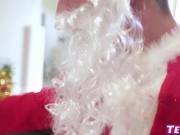 Naughty Rachel Rose wants Santas candy cane deep in her