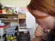 Ginger college gal cocksucking