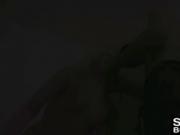 Blonde slut taking a dick while the dude watches and wa