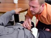 Gay blowjob office gallery First day at work