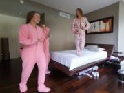 BFFs slumber party turns to hardcore sex in the bedroom