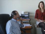 Boss explores secretaries tight butt