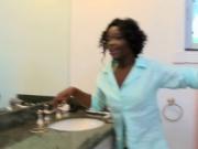 Ebony cums many times in a row