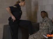 Busted black soldiers is forced into interracial threes