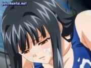 Sexy anime babe gives oral in group