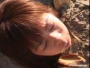 Awesome Asian bitch covered in sand gets pounded in her