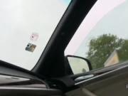 Amateur fucked from behind in car