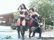 Two kinky hoe with donky having fun outdoor 6 by Carmen