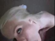 Blonde eating the hard cock