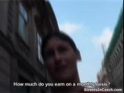 Sexy blonde girl gets horny talking with a guy outdoor