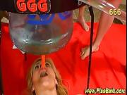 Golden piss showered slut