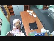 Sexy blonde saleswoman gets fucked on the doctors desk to secure an order