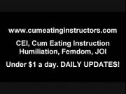 Play with your cock and then eat up the cum CEI