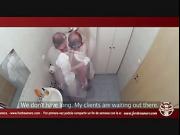 Depraved doctor helps a blonde patient with the urine analysis and then fucks her