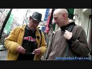 Whore in stockings sucks and fucks